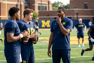 Sherrone Moore navigates Michigan quarterback battle