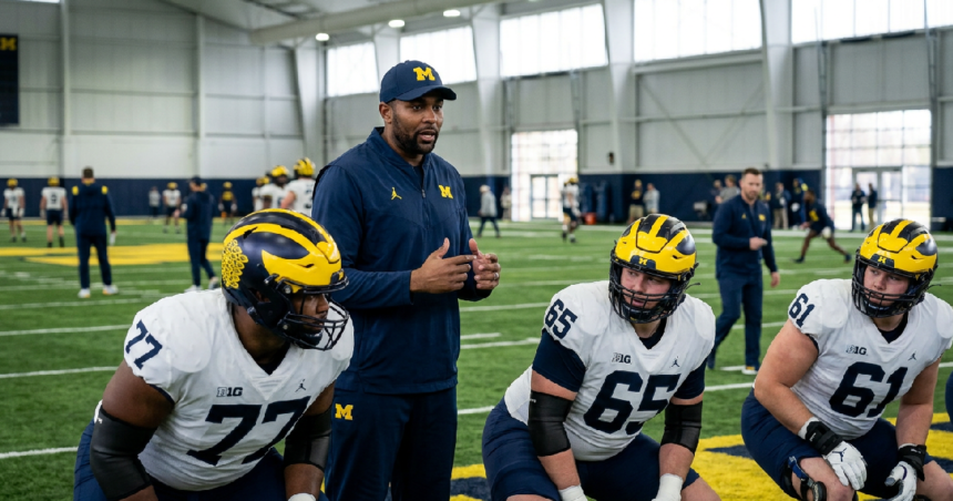Sherrone Moore reshuffles Michigan football line in spring