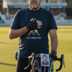 Father's Cycling Tribute Honours Son at Cricket Grounds