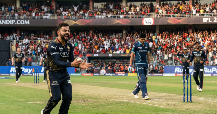 Kohli Ignites RCB with Fiery Reaction After Catching Gill