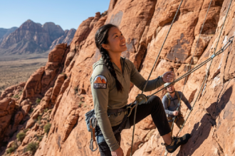 Asian woman guides Red Rock climbing to new industry standards