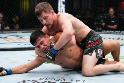 Bryce Mitchell submits Santiago Luna with arm-triangle choke at Vegas event