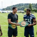 David Benavidez presents custom boxing title to Seattle Seahawks