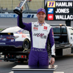 Denny Hamlin claims 63rd Cup Series win at Michigan, honoring Kyle Busch