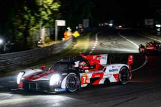 Kamui Kobayashi clocks 3m26.096s lap for Toyota at Le Mans night practice