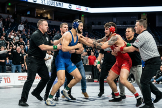 Khamzat Chimaev and Dillon Danis spark brawl after quick pinfall at Chaifetz Arena