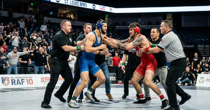Khamzat Chimaev and Dillon Danis spark brawl after quick pinfall at Chaifetz Arena