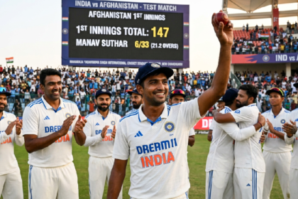 Manav Suthar claims 6/33 on Test debut against Afghanistan