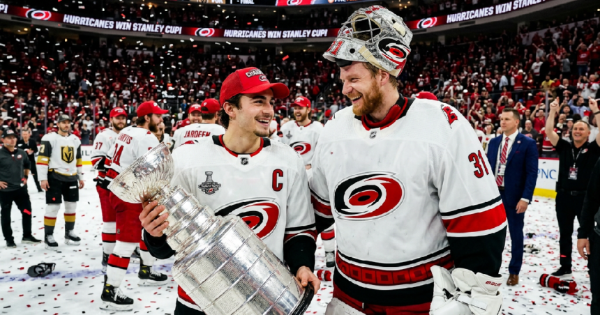 Seth Jarvis praises Frederik Andersen as Hurricanes clinch title
